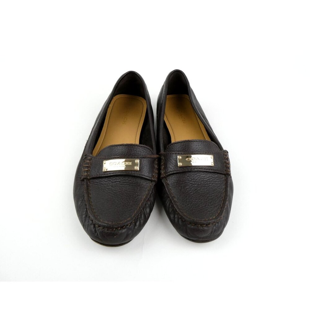Coach Frederica Brown Leather Loafers Women's Size 6.5B‎